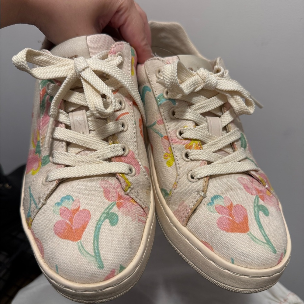 Coach Floral Canvas Sneakers - Cream and Floral